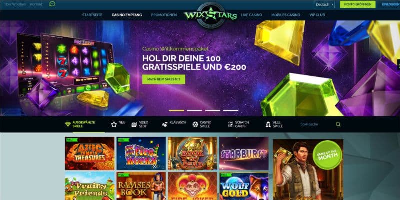 Wixstars Casino Bonus neu