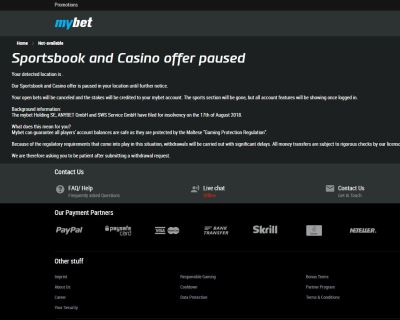 Mybet Casino offline