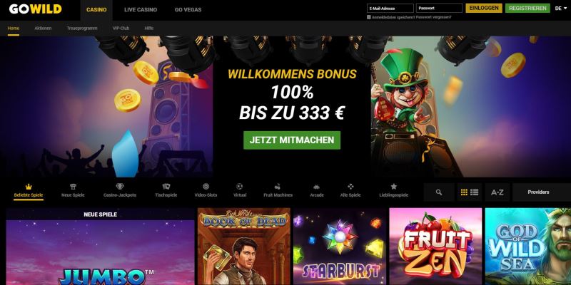 GoWild Casino Freispiele ohne Einzahlung