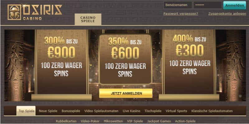 Osiris Casino Bonus