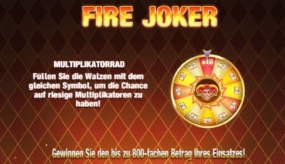 Fire Joker Spielautomat Multiplikator