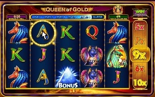 Queen of Gold Spielautomat - Symbole und Pyramide