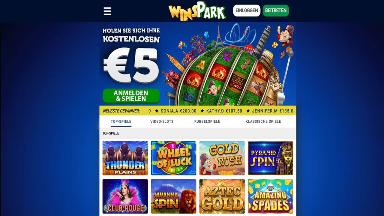 Winspark 50 free spins slots