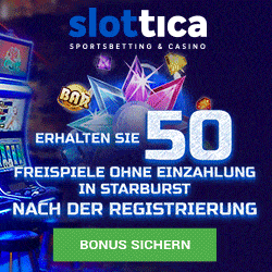50 Freispiele ohne Einzahlung im Slottica Casino