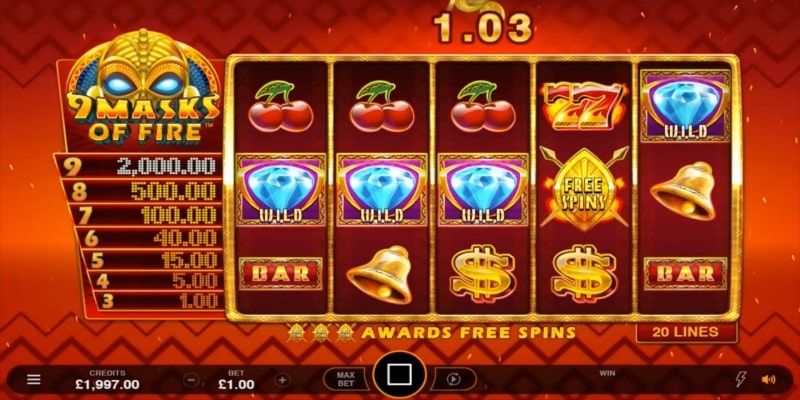 9 Masks of Fire Spielautomaten