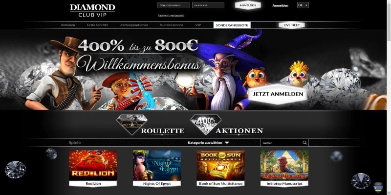 Diamond Club VIP Casino Test