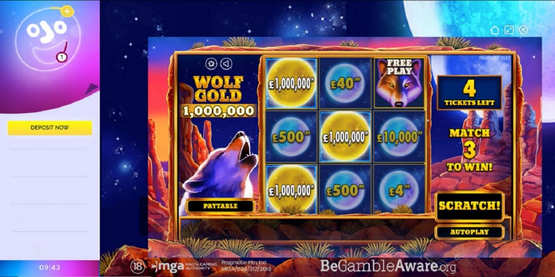 Scratchcard Millionengewinn PlayOJO Casino