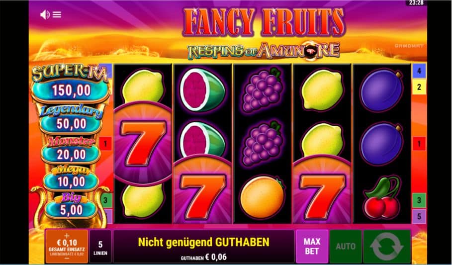 Fancy Fruits mit fruchtigem Bonus Auszahlungswerte