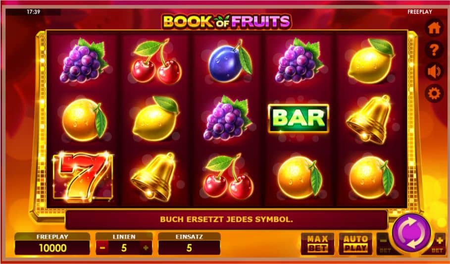 Book of Fruits Slot Symbole