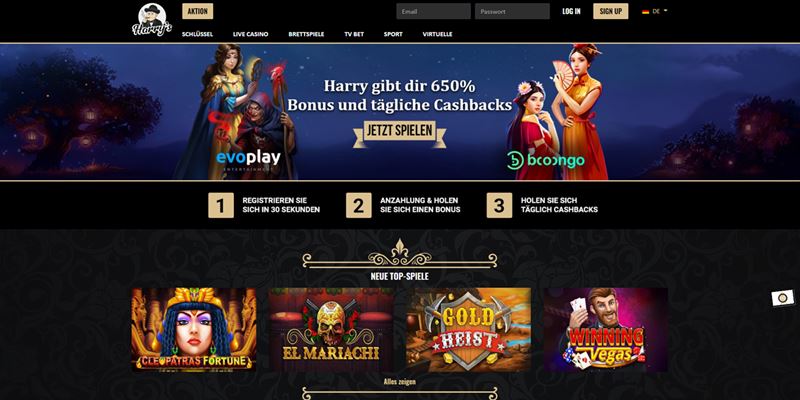 Play at Harrys Casino Test