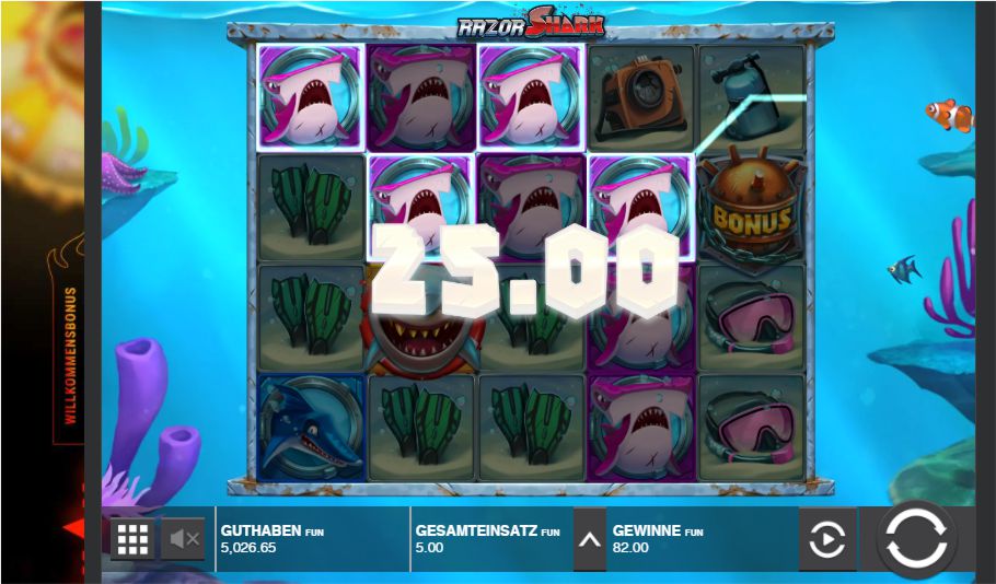 Razor Shark Slot Gewinn