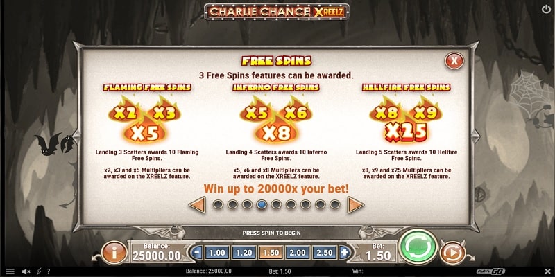 Charlie Chance Free Spins