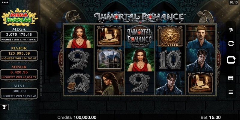 Immortal Romance Mega Moolah Screenshot