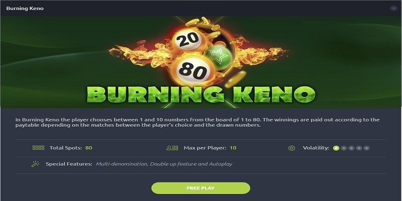 Burning Keno Demo