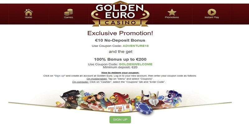 Golden Euro Casino Sihn Up Bonus