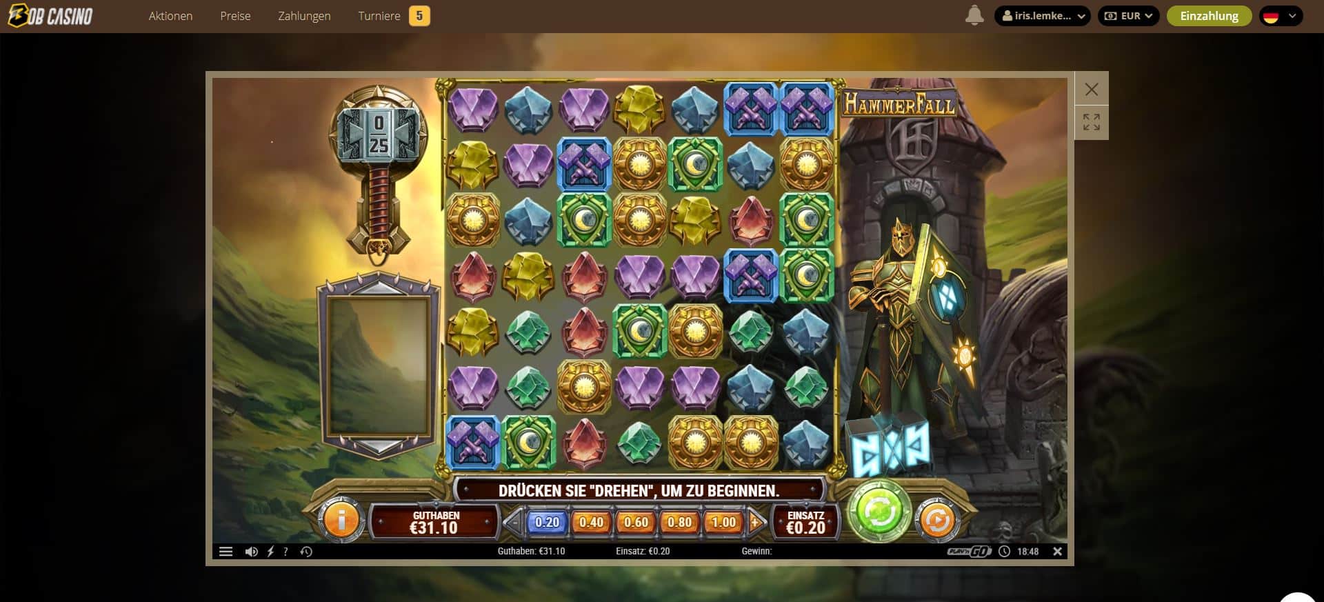 Hammerfall Slot Gewinn