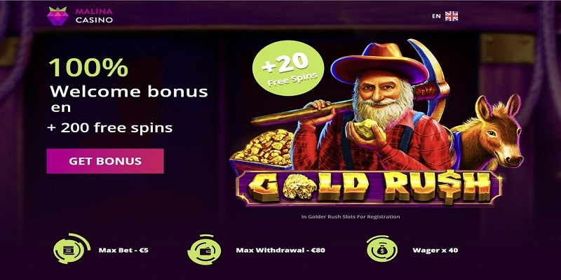 Malina Free Spins No Deposit Bonus