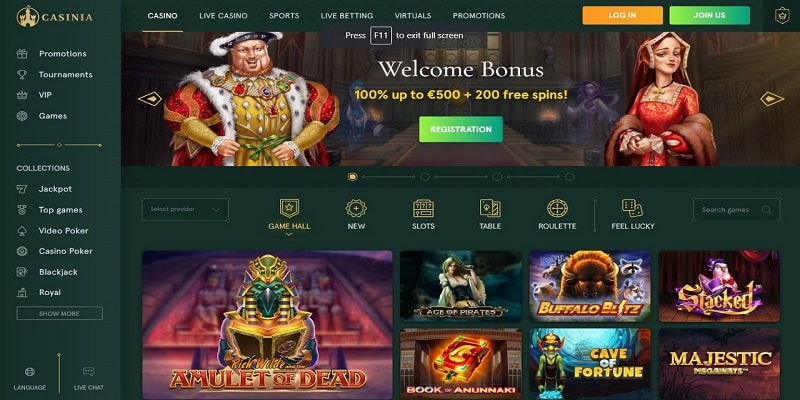 Our Casinia Casino Review