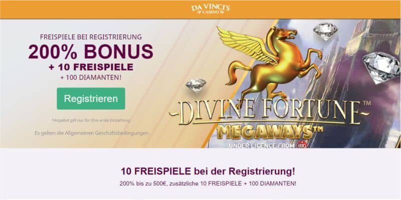 Da Vincis Casino Bonus