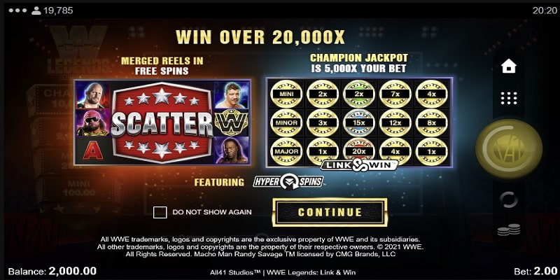 WWE Legends Link & Win Features