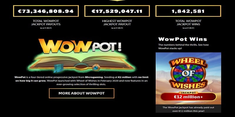 WowPot Jackpot Payouts