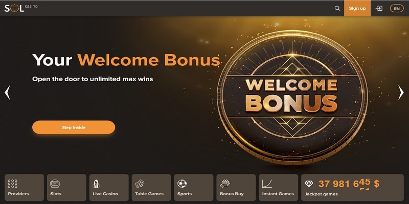 50 FS No Deposit Bonus (Sol Casino)