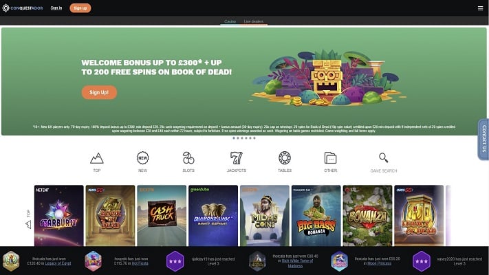 Conquestador Online Casino Review