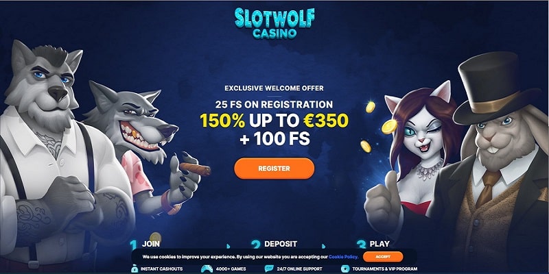 Slot Wolf Casino 25 Free Spins Bonus