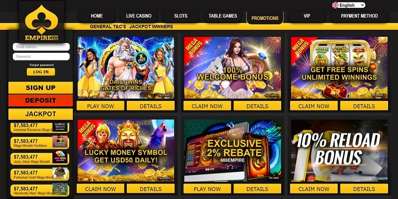 Empire777 Online Casino Review