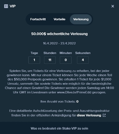 Übersicht Stake Weekly Giveaway