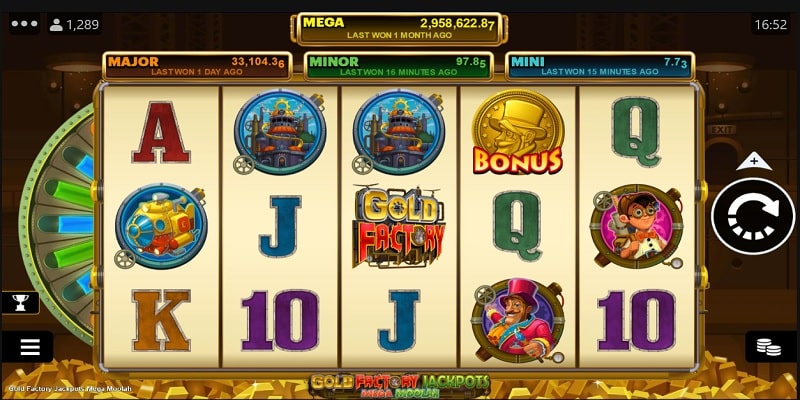 Gold Factory Jackpots Mega Moolah (Microgaming)