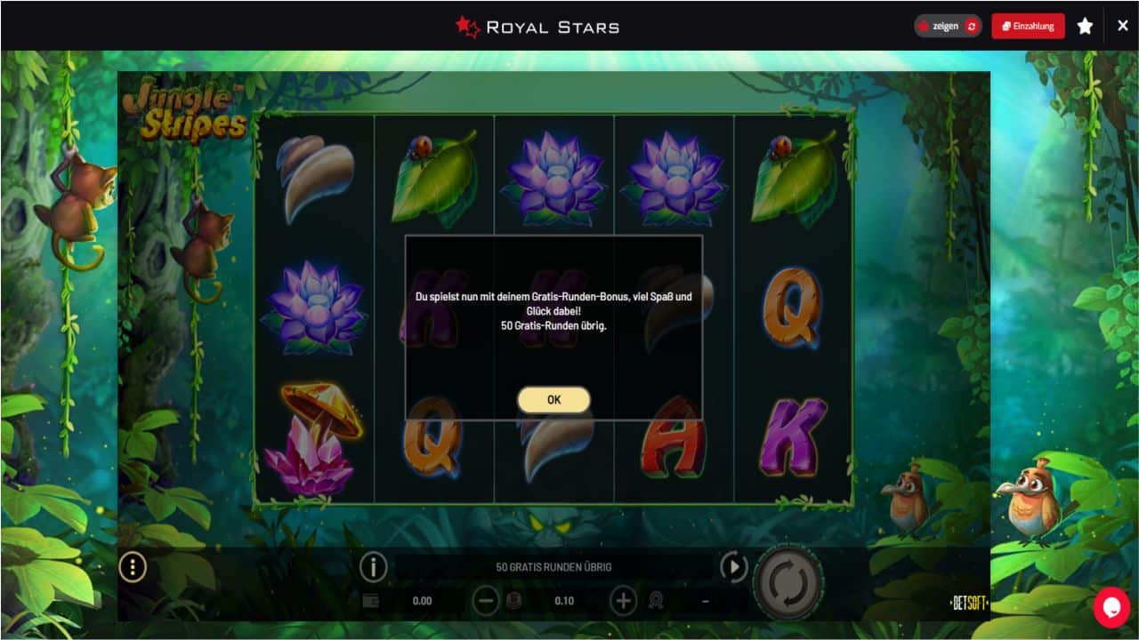 Royal Stars Casino Bonus Freispiele ohne Einzahlung spielen