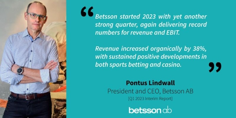 Betsson Umsatz im 1. Quartal 2023 auf Rekordniveau