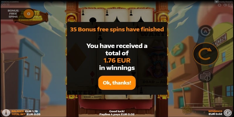 LevelUp Free Spins Winnings