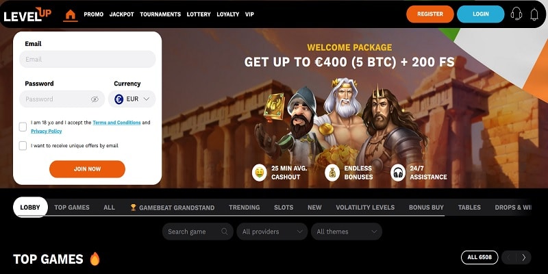 LevelUp Online Casino Review