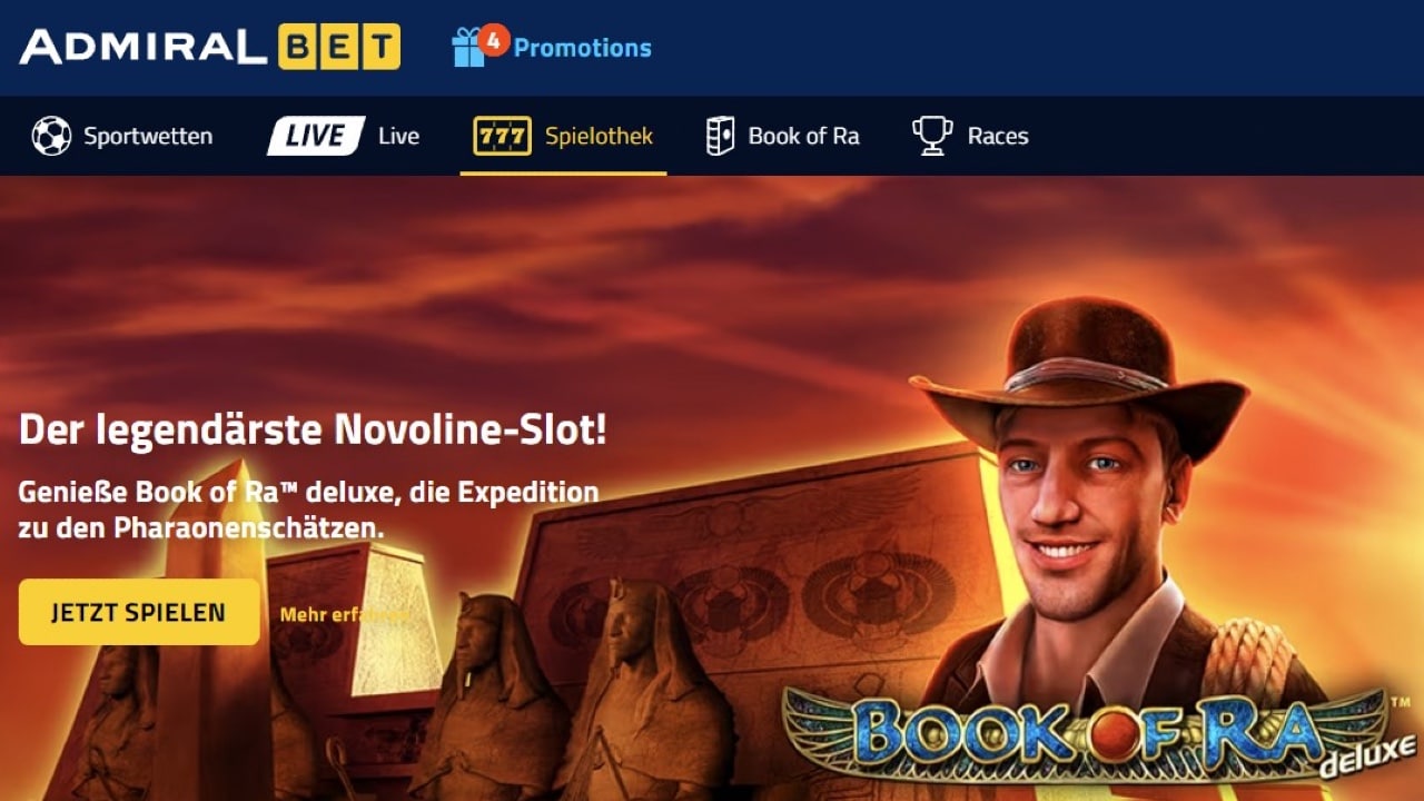 Online Casino Admiralbet Deutschland mit Book of Ra