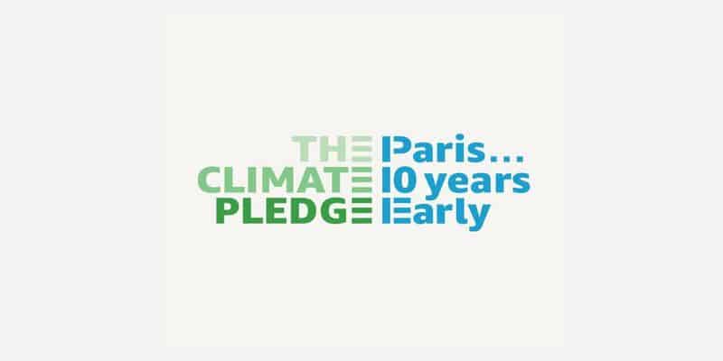 The Climate Pledge möchte bis 2040 den CO2-Ausstoß auf null setzen.