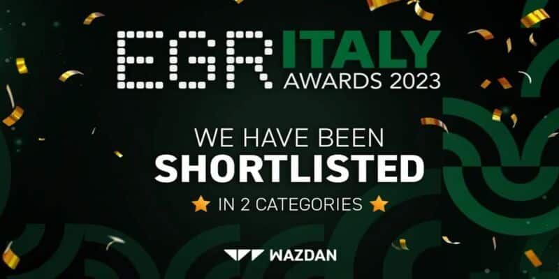 Wazdan für die EGR Italy 2023 Awards nominiert-