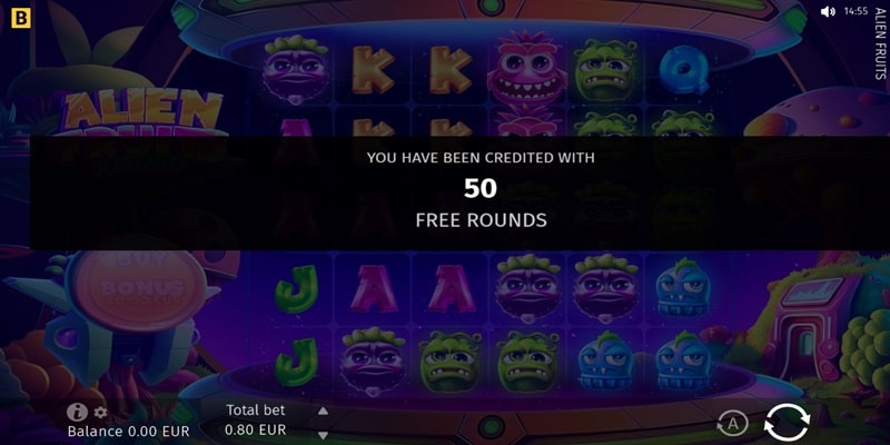 50 Free Spins on Alien Fruits (BGaming)