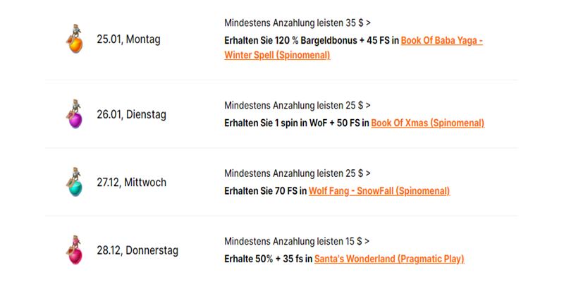 Hit'N'Spin 10 Tage Weihnachtsgeld 2023