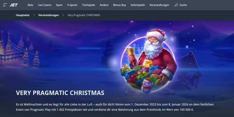 Jet Casino Weihnachtsaktion 2023