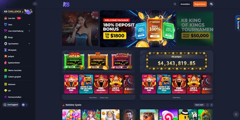 K8 Casino Text