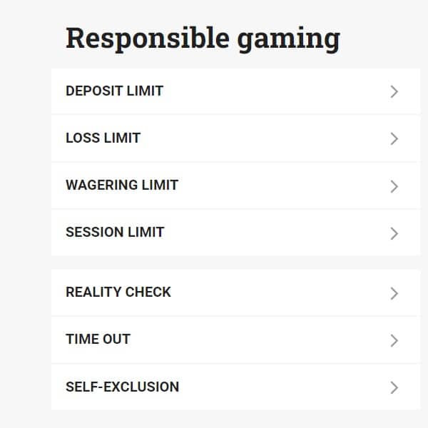 LeoVegas Responsible Gambling Options