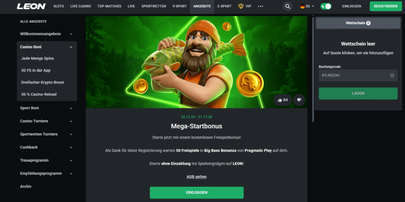 Leon Casino Test und Bonus