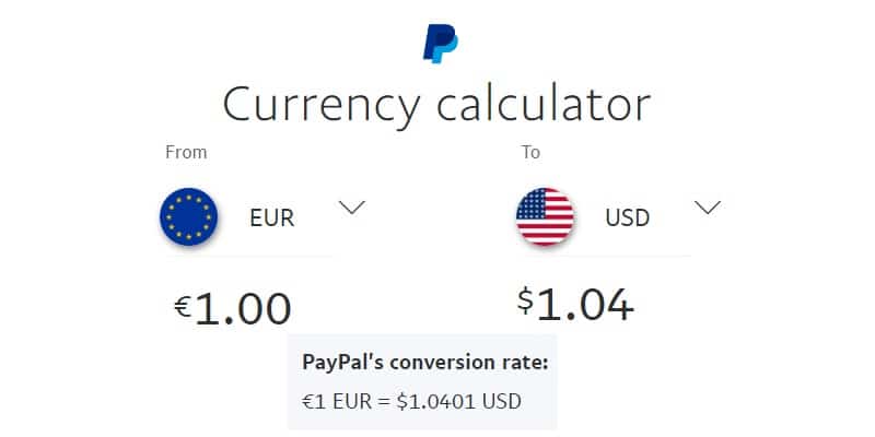 PayPal EUR to USD Exchange Rate