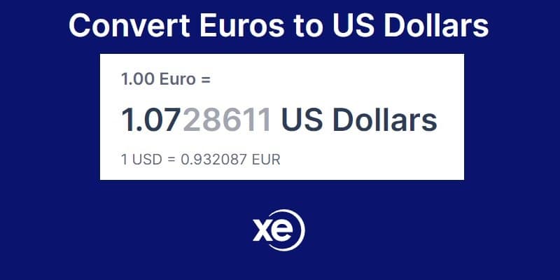 XE FOREX EUR to USD Exchange Rate