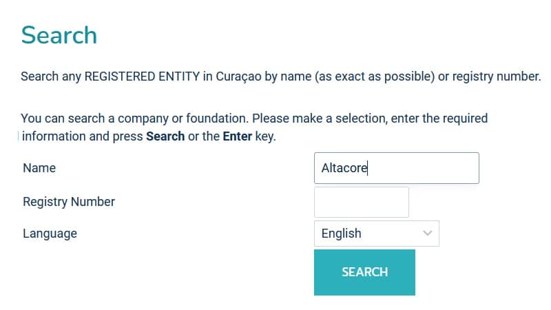 Example Curacao Chamber of Commerce Search