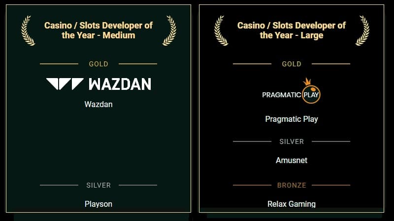 Wazdan and Pragmatic Play SBC 2024 Slot Awards