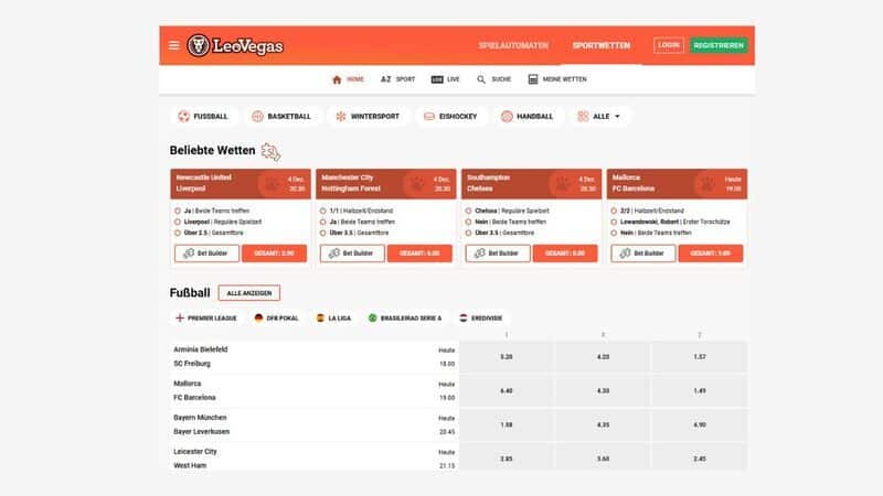 LeoVegas Sportwetten