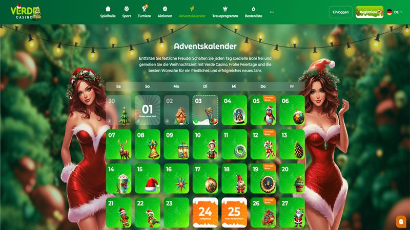 Verde Casino Adventskalender 2024